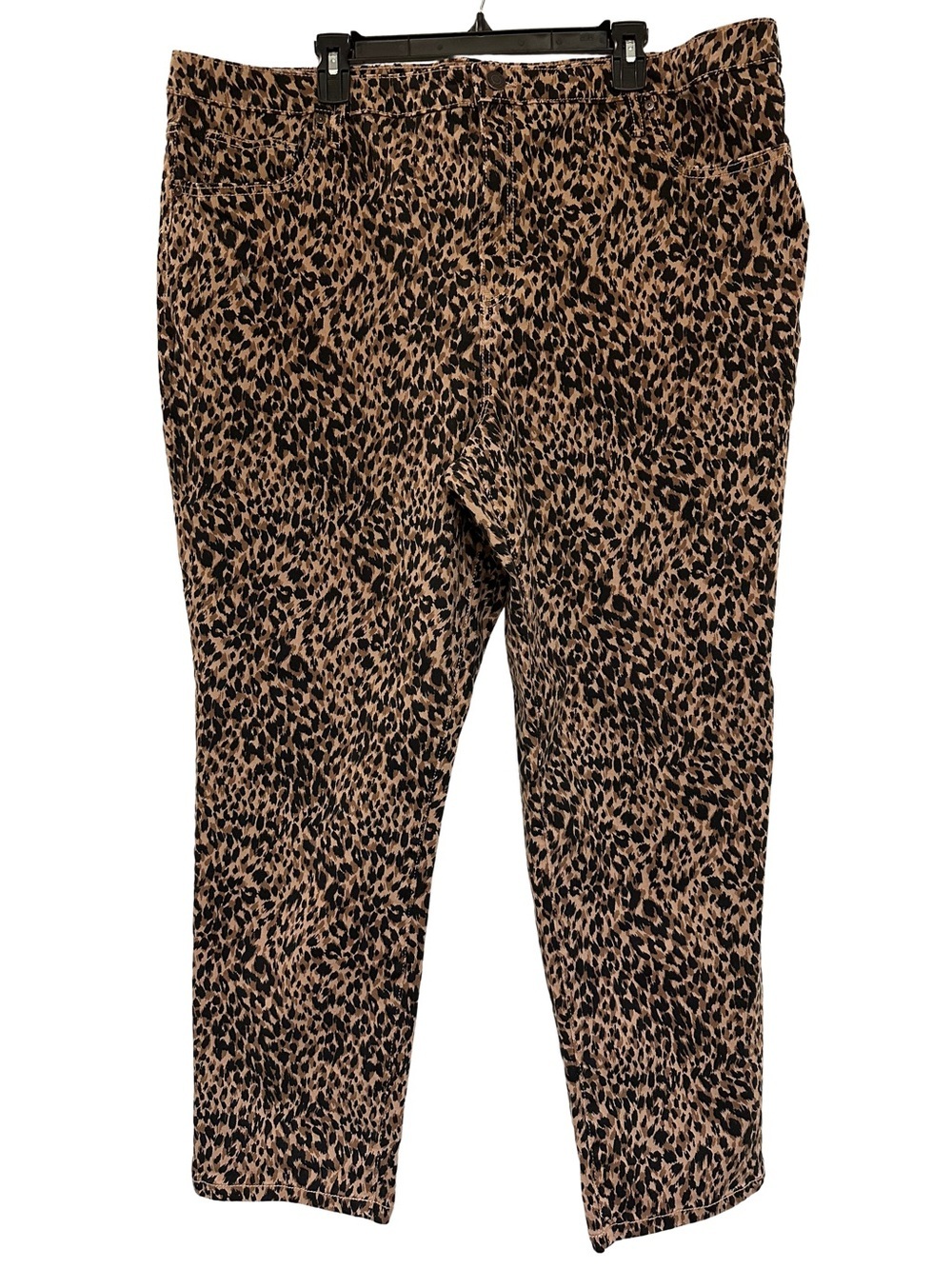 Terra & Sky Leopard Print 5-Pocket Stretch Jeans Pants 22W Animal Print